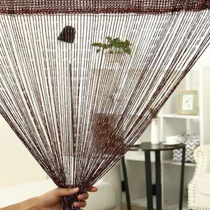 String Curtain Fringe Panel Thread Strip Backdrop Divider for Decor Brown